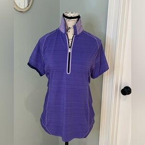 Sunice Purple Short Sleeve Zipper Golf Shirt | Size Small | Like New